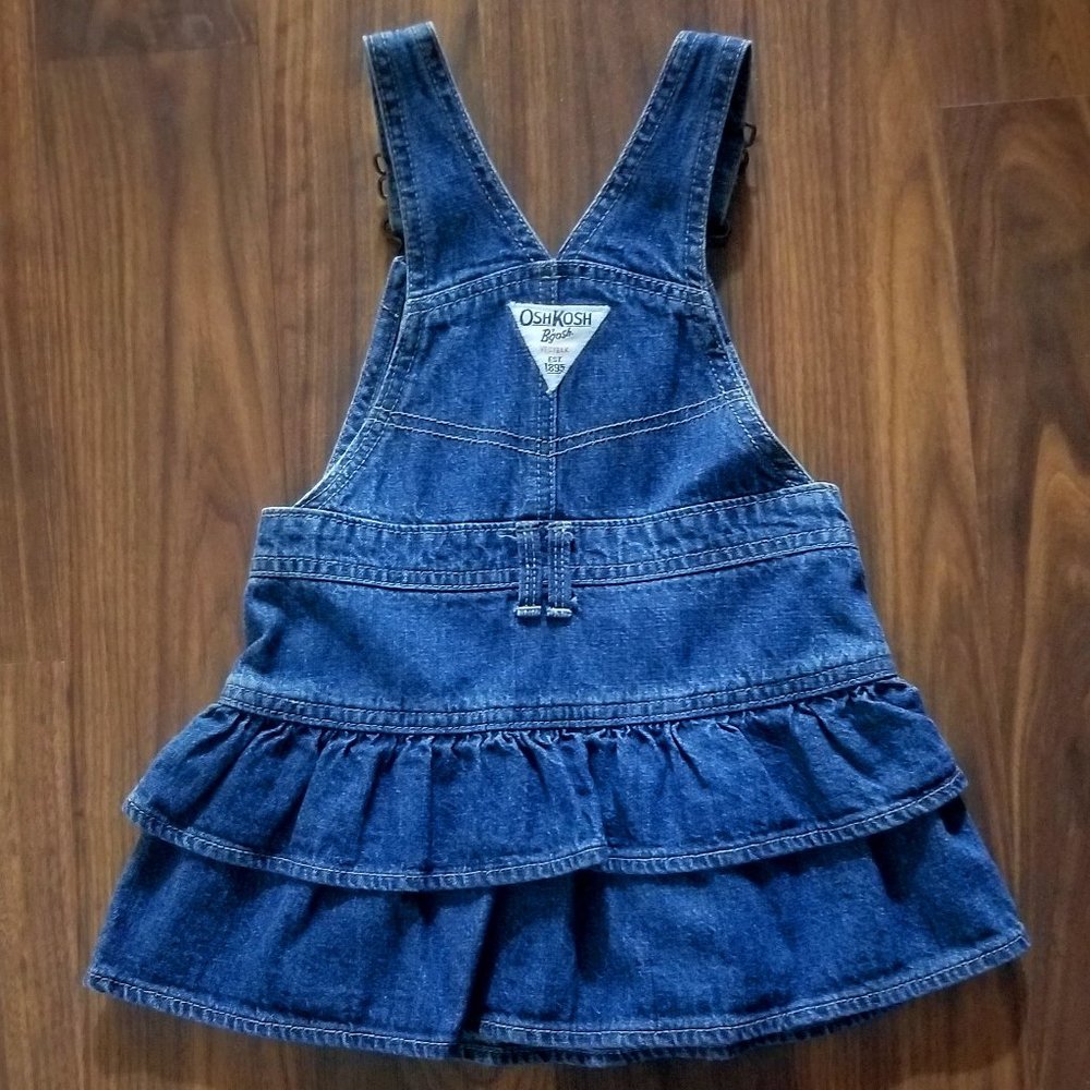 Baby Girls' OshKosh B'gosh Denim Overall/Jumper Dress, size 24 months, EUC - Picture 2 of 9